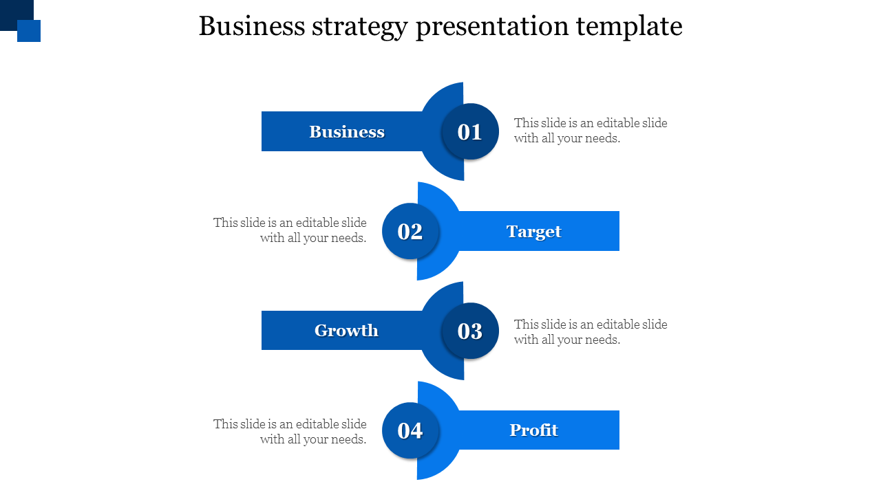 business strategy presentation template-Blue